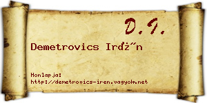 Demetrovics Irén névjegykártya
