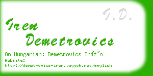 iren demetrovics business card